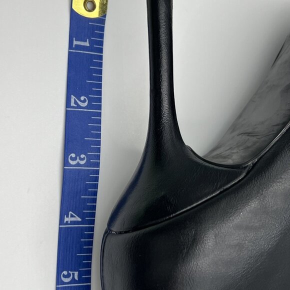 Zara Tall Black Leather Heeled Pointed Toe Boots - Picture 7 of 11